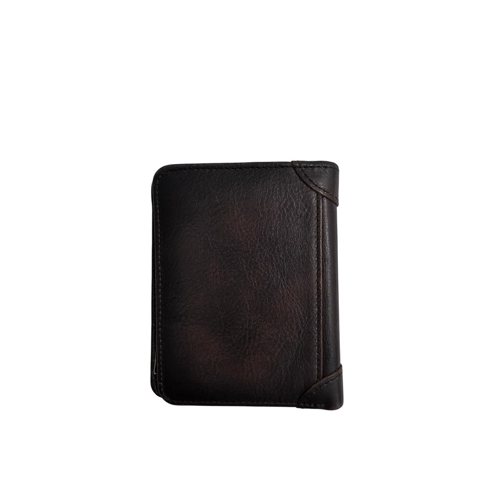 GIEPHIA Mens Dark Brown Leather Bifold Wallet Vertical‎ ID Window Card Slots